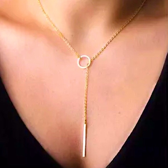 🔴𝟭𝟬/$𝟮𝟱🔴NEW Gold Bar Delicate Drop Necklace - Picture 12 of 12